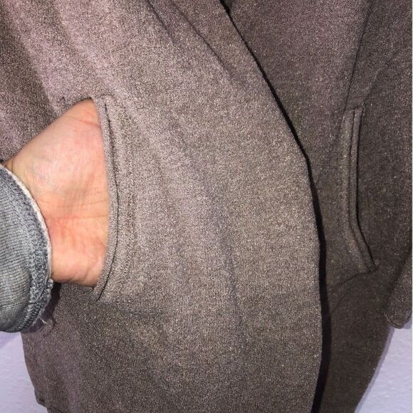 BAREFOOT DREAMS Women's Open Front Cardigan Hood Size Small Brown - Picture 11 of 12